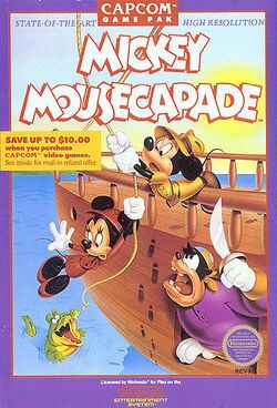 Box artwork for Mickey Mousecapade.