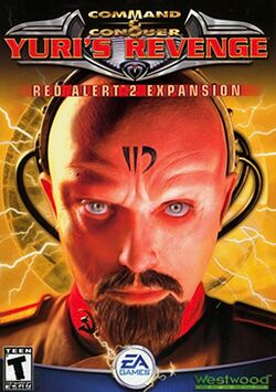 Box artwork for Command & Conquer: Red Alert 2: Yuri's Revenge.