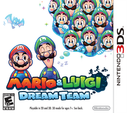 Box artwork for Mario & Luigi: Dream Team.
