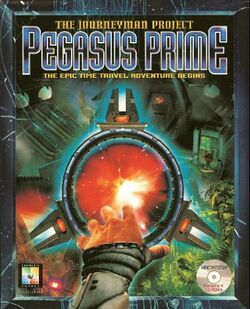 Box artwork for The Journeyman Project: Pegasus Prime.