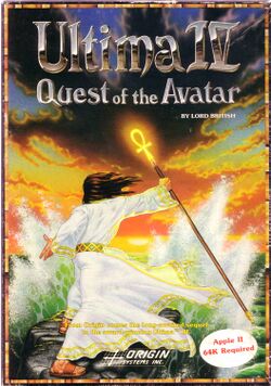 Box artwork for Ultima IV: Quest of the Avatar.
