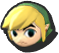 Toon Link stock icon from Super Smash Bros. for Nintendo 3DS / Wii U