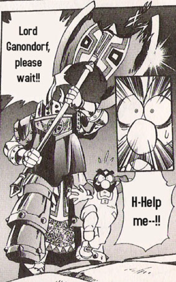 File:OOT Manga - Iron Knuckle and Iago.png