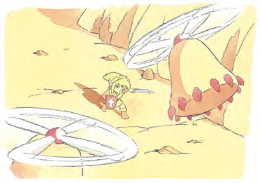 File:TLoZ Link Fighting Peahats Artwork.png