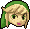 Toon Link stock icon from Super Smash Bros Brawl