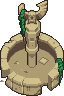 A ruined beige Fountain from Cadence of Hyrule