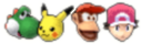 File:SSBB Yoshi Pikachu Diddy Kong Pokémon Trainer Sticker Use Icon.png