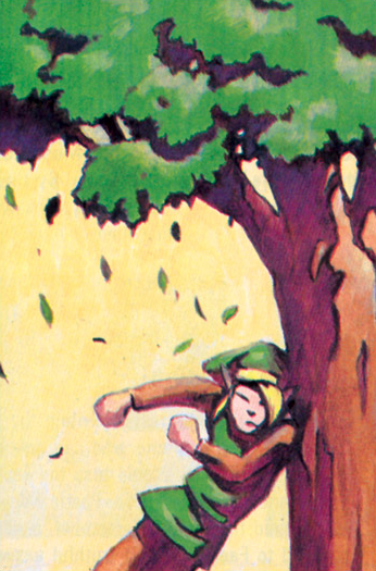 File:ALttP Link Bashing Into Tree Artwork.png