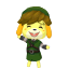 Isabelle dressed as Link