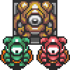 A Green Eyegore and Red Eyegore from A Link to the Past