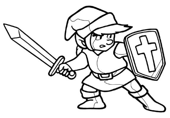 File:TLoZ Link Holding Sword and Shield Concept Artwork.png