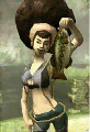 Photo of Iza holding a Hyrule Bass from Twilight Princess