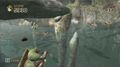 Link riding the rapids while shooting a group of Tektites in Link's Crossbow Training