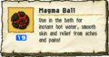 The Magma Ball along with its description