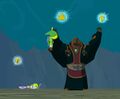 Ganondorf uniting the Triforce in The Wind Waker