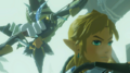 Revali and Link during the Peacemaker cutscene