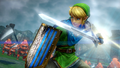 Link preparing to unleash the Hylian Sword's Focus Spirit Attack from Hyrule Warriors