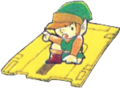 Link on a Famicom disk