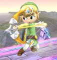 Toon Link charging the Hero's Bow from Super Smash Bros. Brawl