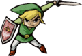 Link getting ready for a Spin Attack