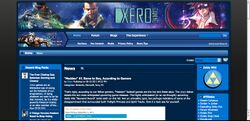 Screenshot of the current Xero Gaming homepage