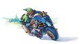 Artwork of Link riding the Master Cycle from Mario Kart 8