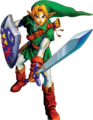 Link posing with the Master Sword