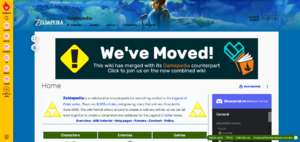 Screenshot of the Zeldapedia Main Page