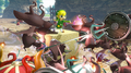 Toon Link wielding the Darkfire Nice Sand Wand from Hyrule Warriors: Definitive Edition