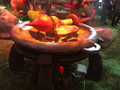 Food cooking on a Pot statue from the E3 2016 Breath of the Wild booth