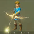 Link with Zelda's Bow of Twilight and Light Arrows in Breath of the Wild
