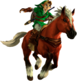 Artwork of Link riding Epona