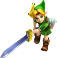 Artwork of Young Link with the Fierce Deity's Mask from Hyrule Warriors