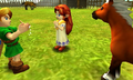 Malon teaching Link "Epona's Song" from Ocarina of Time 3D