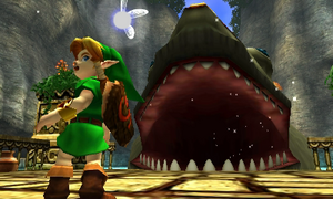 A promotional screenshot of Lord Jabu-Jabu's gaping mouth.