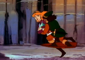 Link "surfing" with the Magical Shield in the animated series