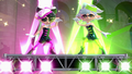 The Squid Sisters performing on the Temple Stage