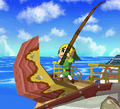 Link casting his Fishing Rod in Phantom Hourglass