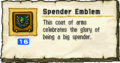 The Spender Emblem along with its description