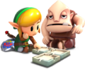 Link and Dampé designing a Chamber Dungeon