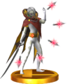 Trophy of Ghirahim wielding the Demon Tribe Sword in Super Smash Bros. for Nintendo 3DS