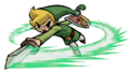 Artwork of Link performing a Spin Attack from The Minish Cap