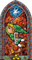 Stained glass artwork featuring the Grappling Hook
