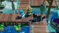 A Hylian, River Zora, and Sea Zora in Seesyde Village