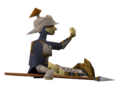 The wounded Soldier that warns Link in the Back Alley of Castle Town in Ocarina of Time