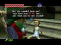 Link defeated by the Running Man in Ocarina of Time