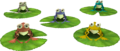 The Frog Choir standing on Lily Pads from Majora's Mask 3D