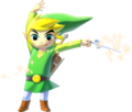 Link conducting with the Wind Waker