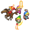 The four Links in-game sprites