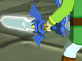The Triforce of Courage on Link's left hand